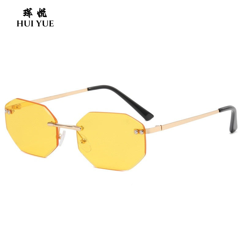 Trendy Frameless Personalized Sunglasses H2274 Ocean Piece Cut-edge Polygonal Glasses