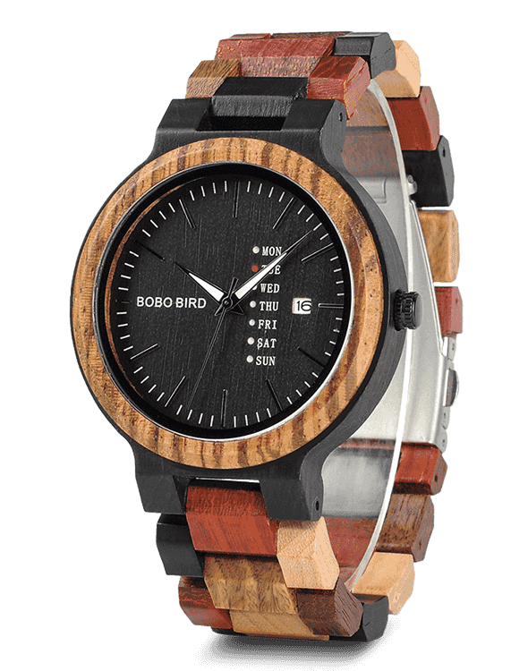 BOBO BIRD Multi-Coloured Wood Watch U-P14-1 - Men and Women Watches available with Gift Box