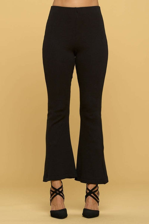 Brushed Rib Knit Flare Pants