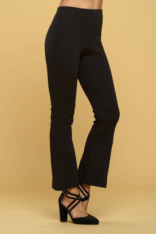 Brushed Rib Knit Flare Pants