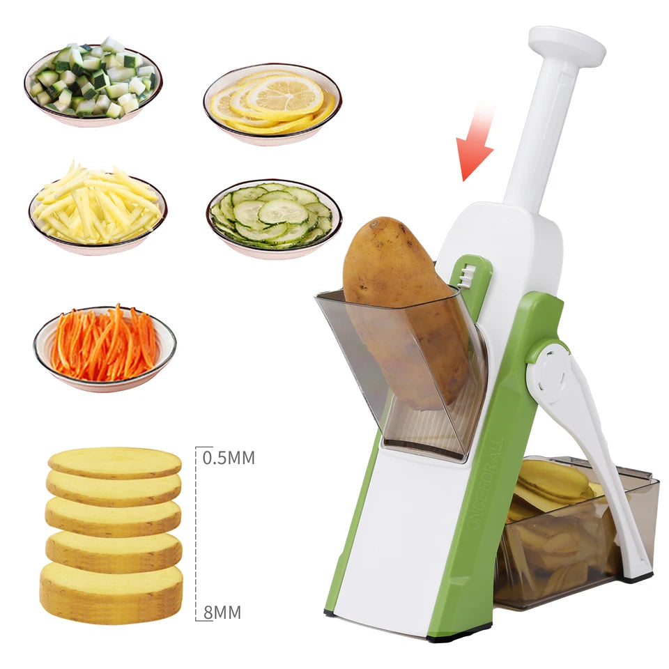 Vegetable Cutter, Food Chopper, Dicer Fruit, French Fry, SS 420 ABS AS,Mandoline Slicer, Kitchen Accessories,Home Gadgets, JS001