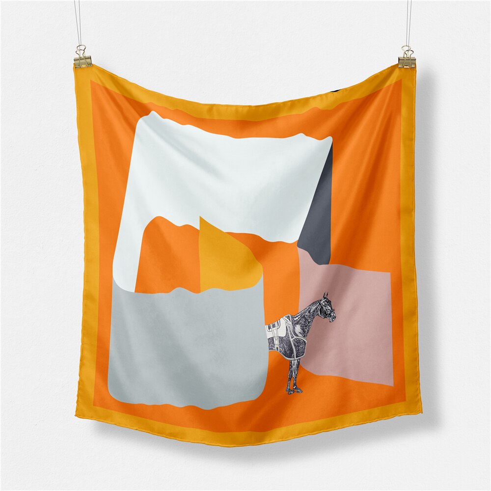 Bruna Orange Silk Scarf / 53cm