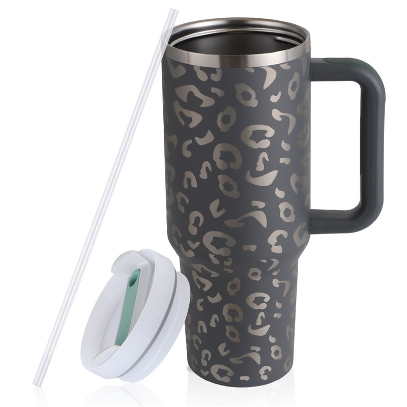 40oz Straw Coffee Mug With Handle Portable Car Stainless Steel Water Bottle Large Capacity Travel Bisphenol FREE