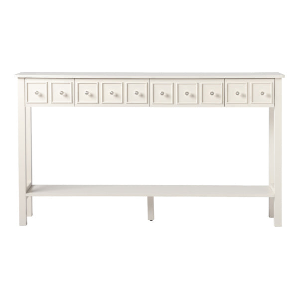 Entryway Table, 152.5X28X86.4cm Vintage White