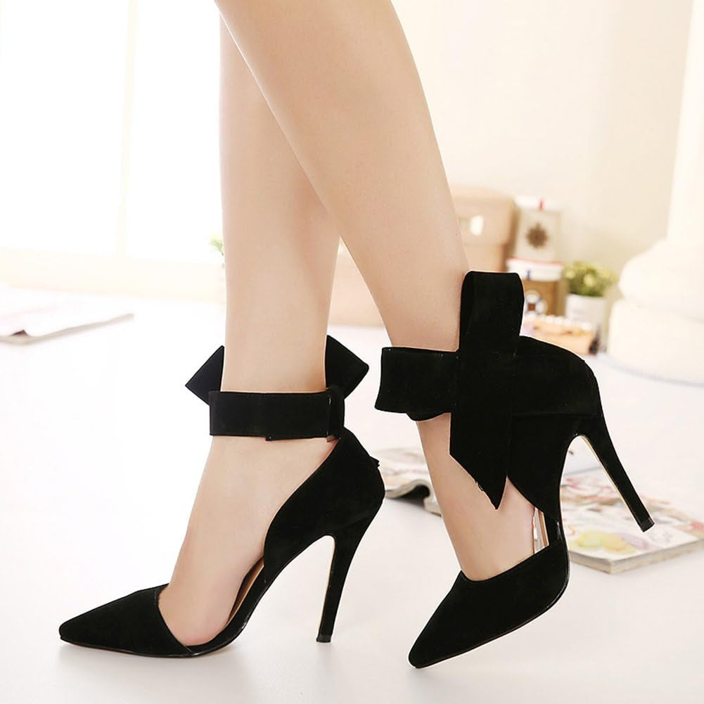 Women'S Pointy Toe High Heel Stiletto Big Bowknot Pumps