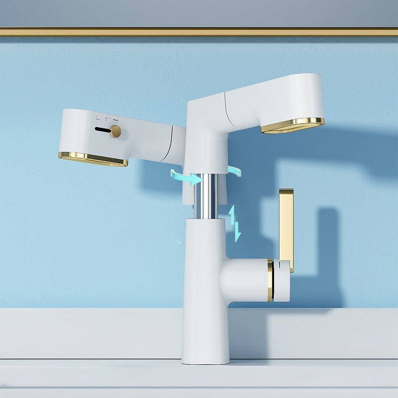 The Drawable Digital Display Faucet In The Bathroom Can Rotate And Lift