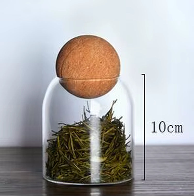 Cork Stopper High Borosilicate Transparent Glass Sealed Can Kitchen Food Grain Storage Can Tea Can Candy Storage Tank Tools