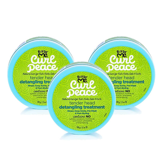 Curl Peace Tender Head Detangling Treatment (3 Pack) - Rinses Away Knots, Pre-Wash, Post-Styling, Contains No Parabens, Sulfates, Mineral Oil, Petrolatum, or Animal Testing, 12 Oz