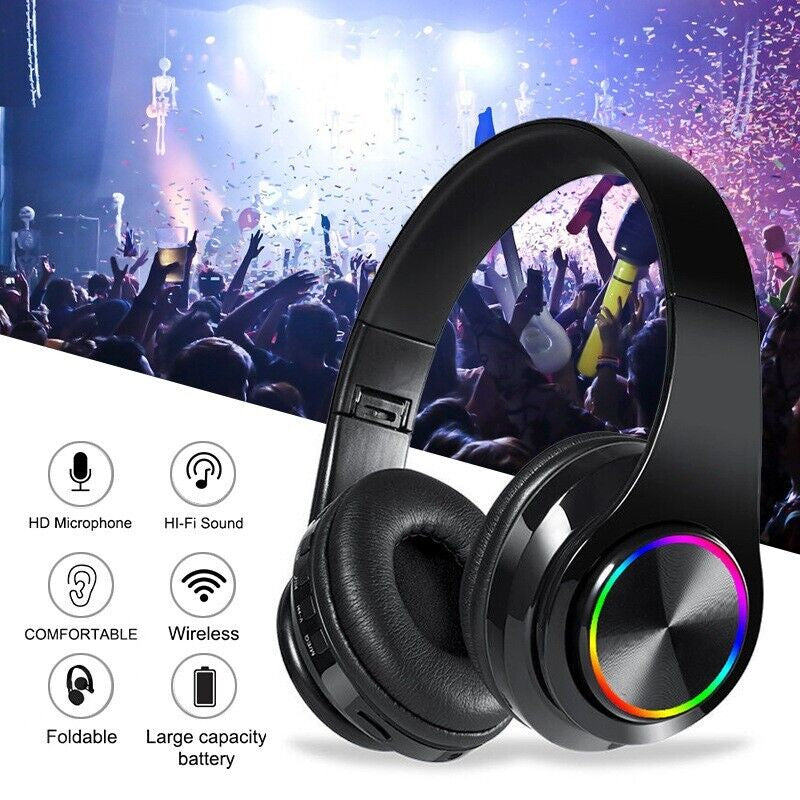 Super Bass Wireless Bluetooth Headphones Foldable Stereo Earphones Headsets Mic