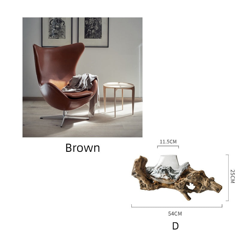 Living Room Fashion Study Swivel Eggshell Chair