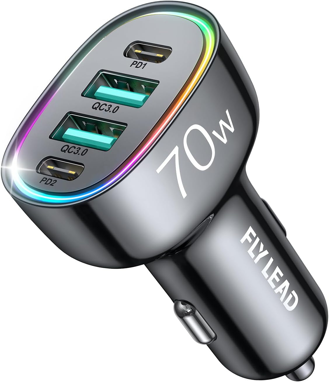 Fast Car Charger  70W 4 Ports Car Charger【A Must for Family Travel】 Super Fast USB C Car Charger Adapter for Iphone 16/15 Pro Max plus Samsung Galaxy S24