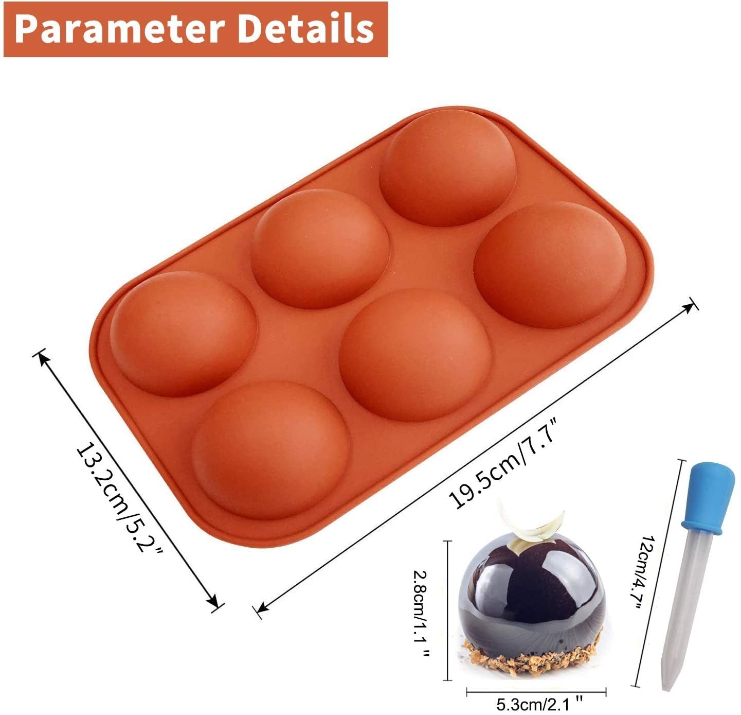 6-piece Semicircular Chocolate Mold 6-piece DIY Creative Cake Mold Jelly Pudding Mold