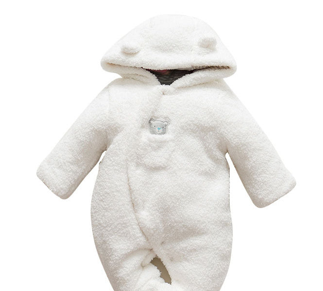 Baby clothes lamb winter cotton padded clothes baby newborn baby skin thickening climb Siamese clothes cotton