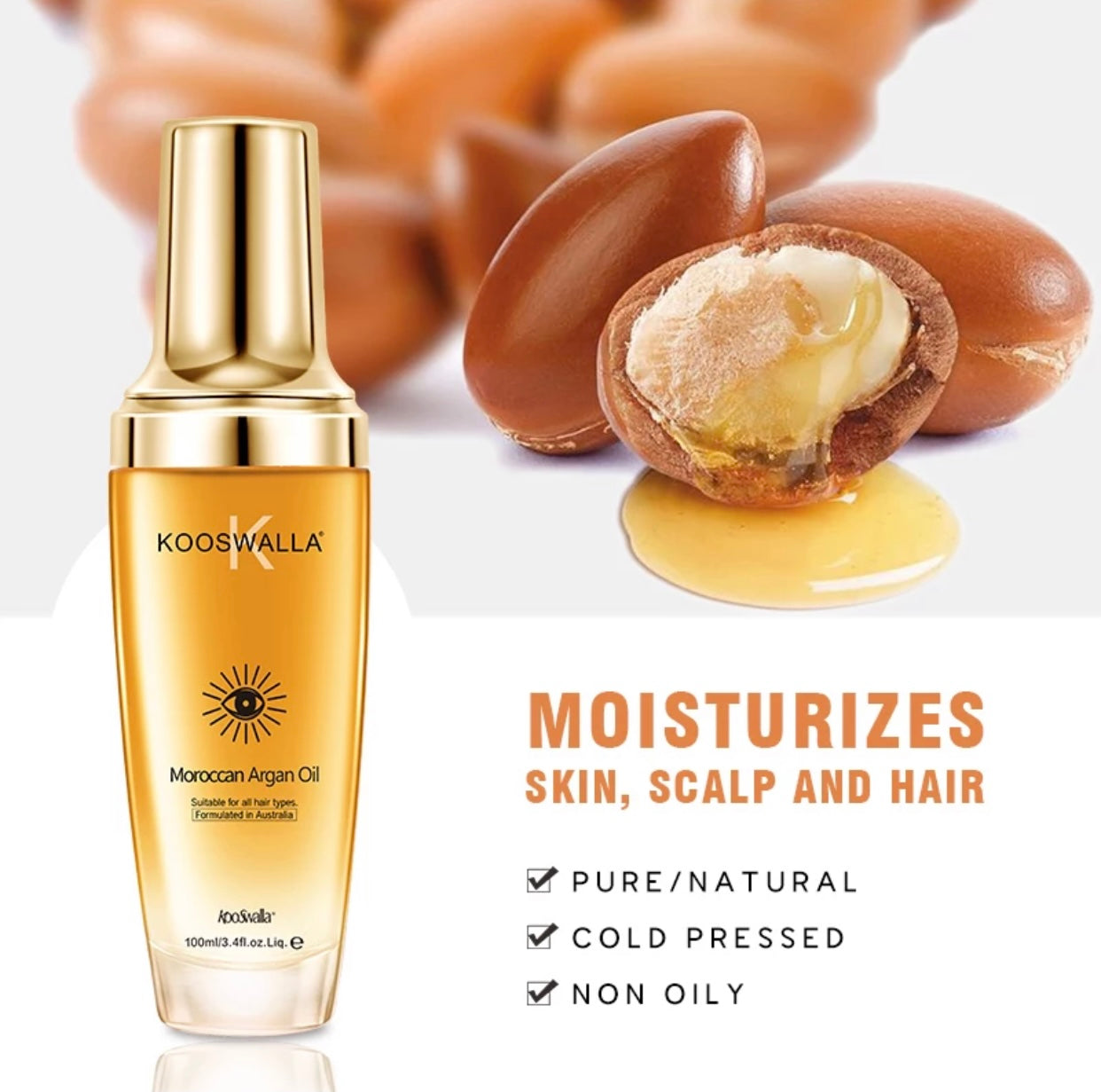 Kooswalla Moroccan Aragan Oil Serum Hair and Skin