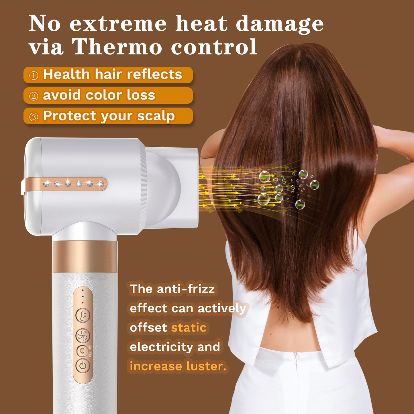 Multifunctional High-speed Brushless Noise Reduction Hot Air Comb Hair Dryer Hair Dryer Hair Dryer  Hair Comb Negative Ion Hair Dryer