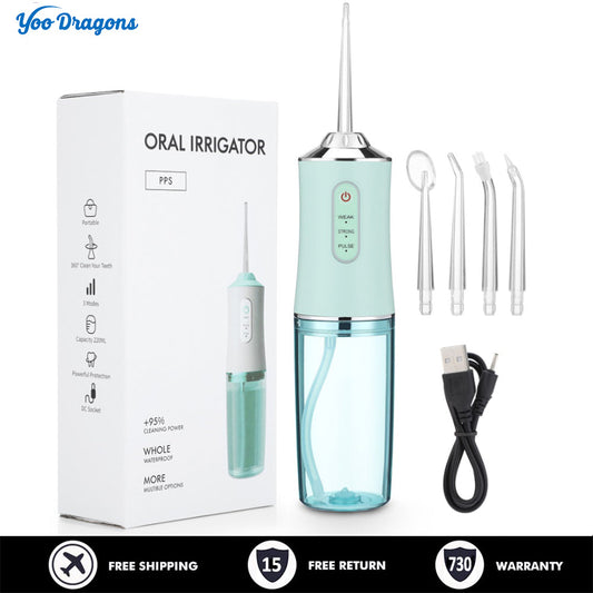 Oral Irrigator Portable Dental 220ml Dental Water Jet  Irrigator Water Flosser IPX7 Waterproof Oral Whitening USB Rechargeable F