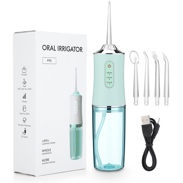 Oral Irrigator Portable Dental 220ml Dental Water Jet  Irrigator Water Flosser IPX7 Waterproof Oral Whitening USB Rechargeable F