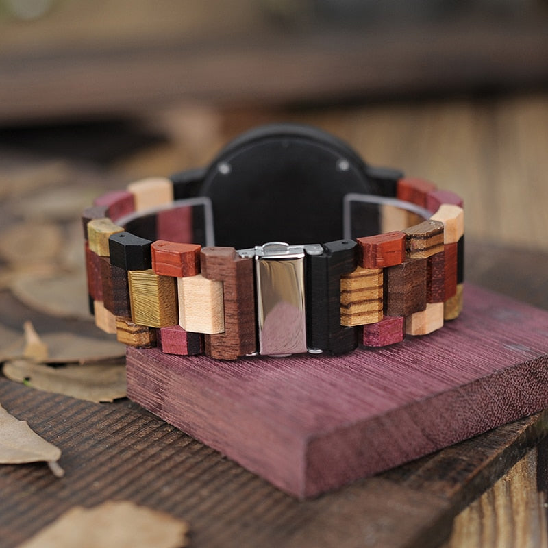 BOBO BIRD Multi-Coloured Wood Watch U-P14-1 - Men and Women Watches available with Gift Box