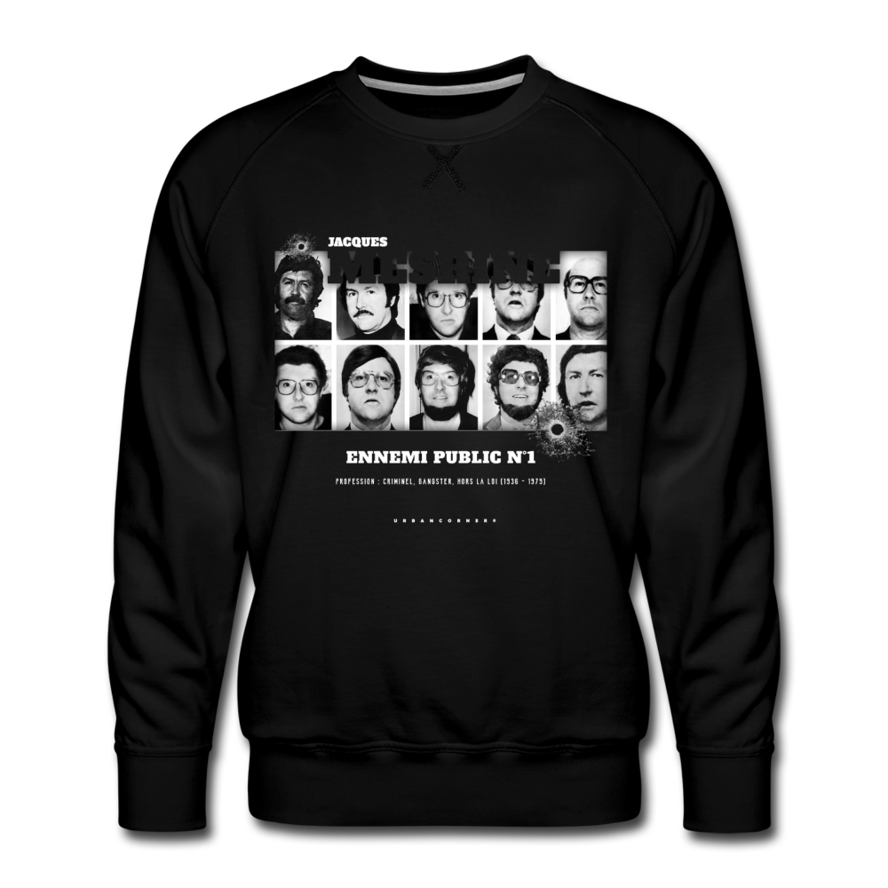 Sweat Col Rond Jacques Mesrine, l'homme aux mille visages - noir