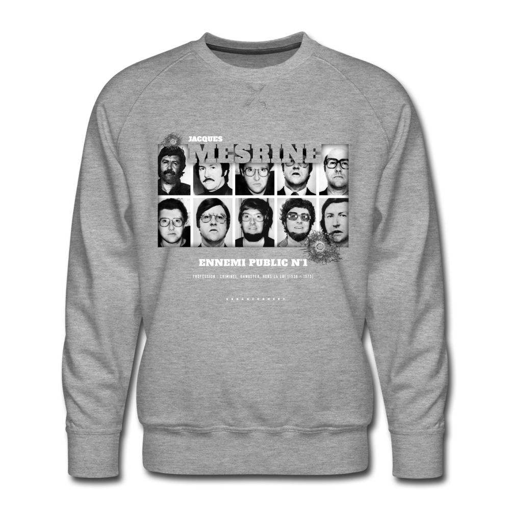 Sweat Col Rond Jacques Mesrine, l'homme aux mille visages - gris chiné