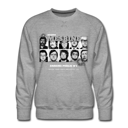 Sweat Col Rond Jacques Mesrine, l'homme aux mille visages - gris chiné