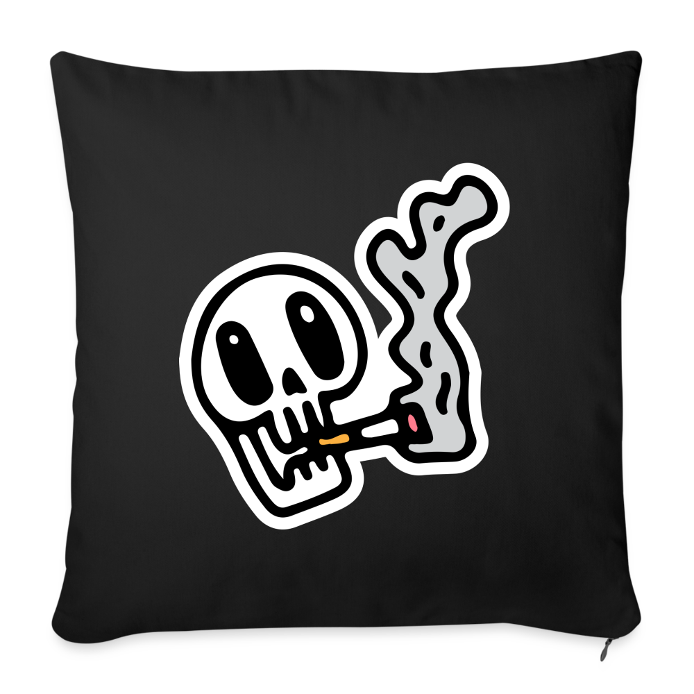 Coussin et housse de 45 x 45 cm Skull Smoking - noir