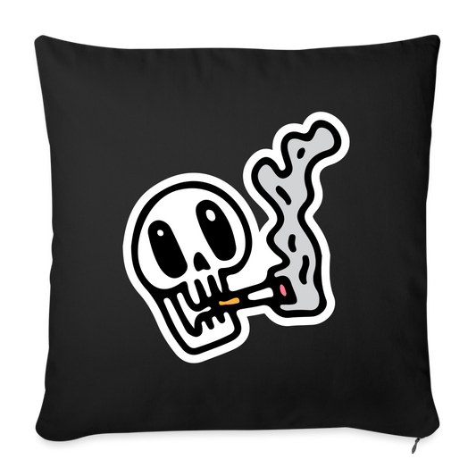 Coussin et housse de 45 x 45 cm Skull Smoking - noir