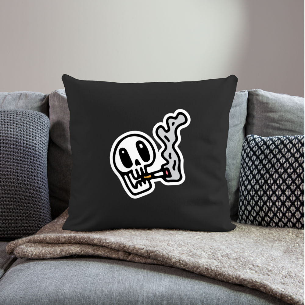 Coussin et housse de 45 x 45 cm Skull Smoking - noir