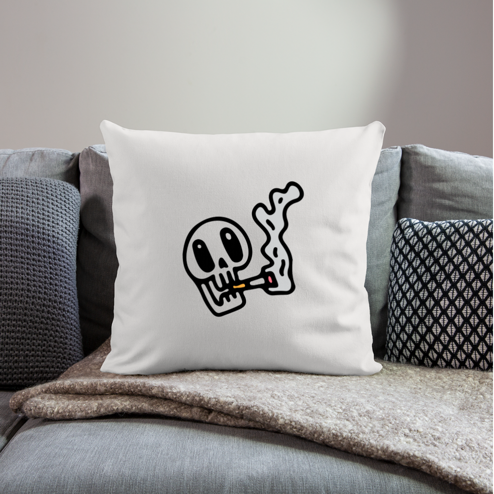 Coussin et housse de 45 x 45 cm Skull Smoking - blanc nature