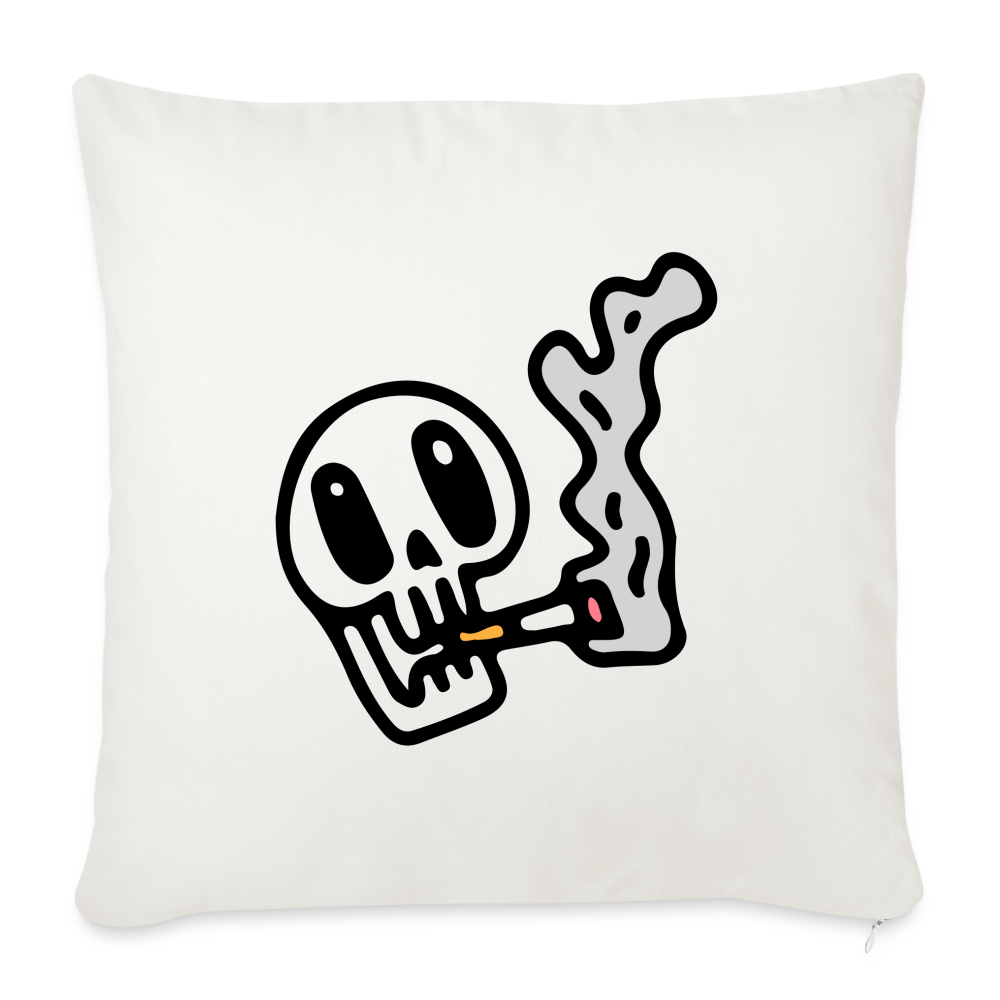 Coussin et housse de 45 x 45 cm Skull Smoking - blanc nature