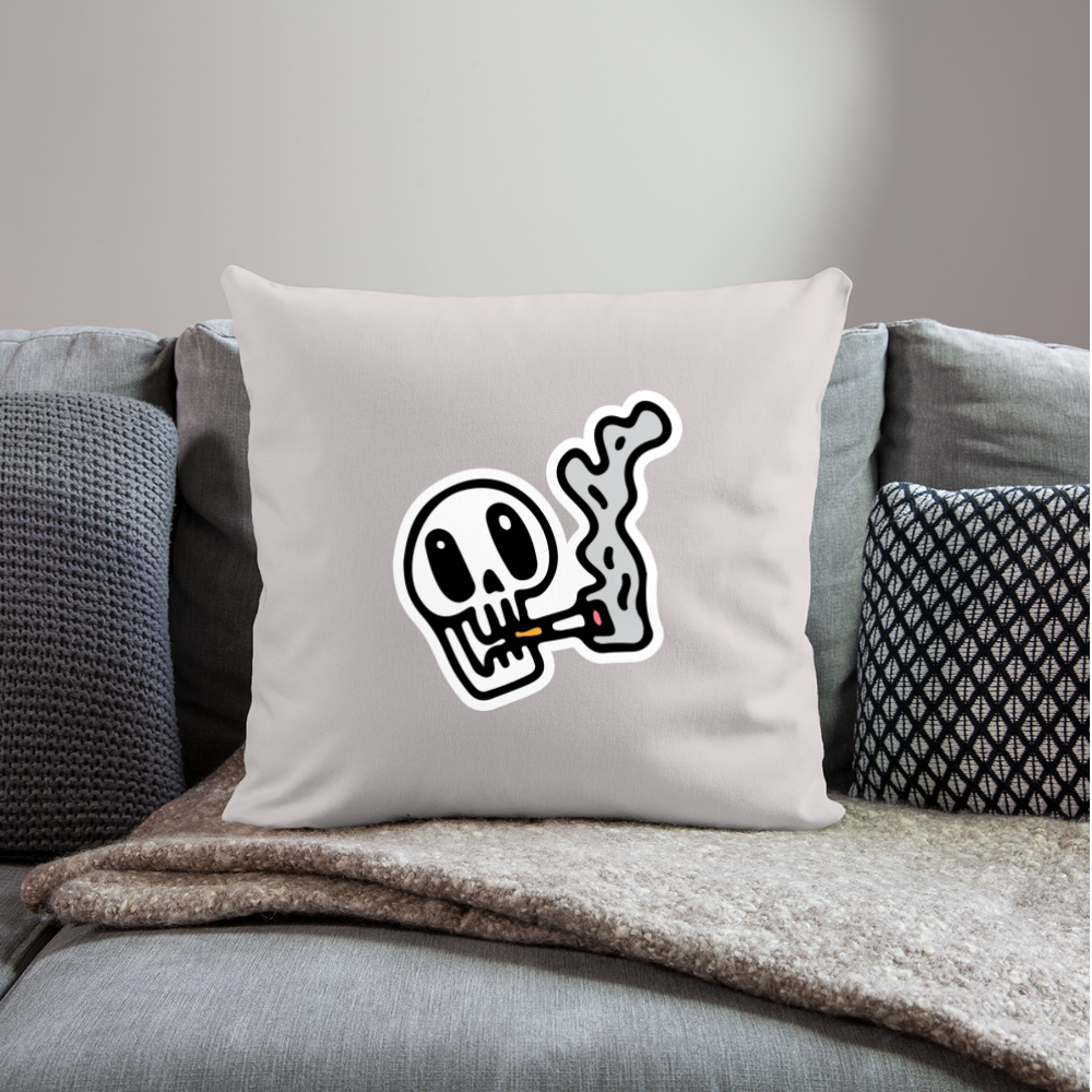 Coussin et housse de 45 x 45 cm Skull Smoking - taupe clair