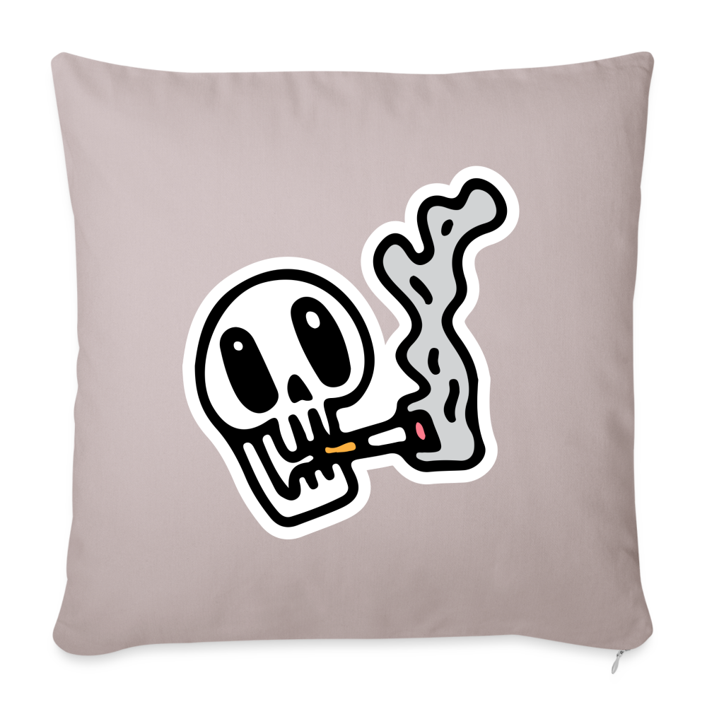 Coussin et housse de 45 x 45 cm Skull Smoking - taupe clair