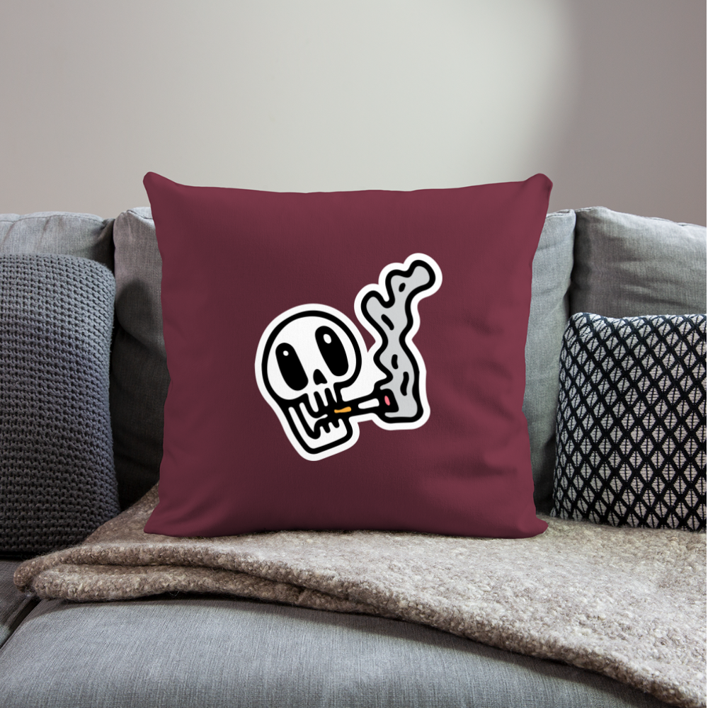 Coussin et housse de 45 x 45 cm Skull Smoking - bordeaux