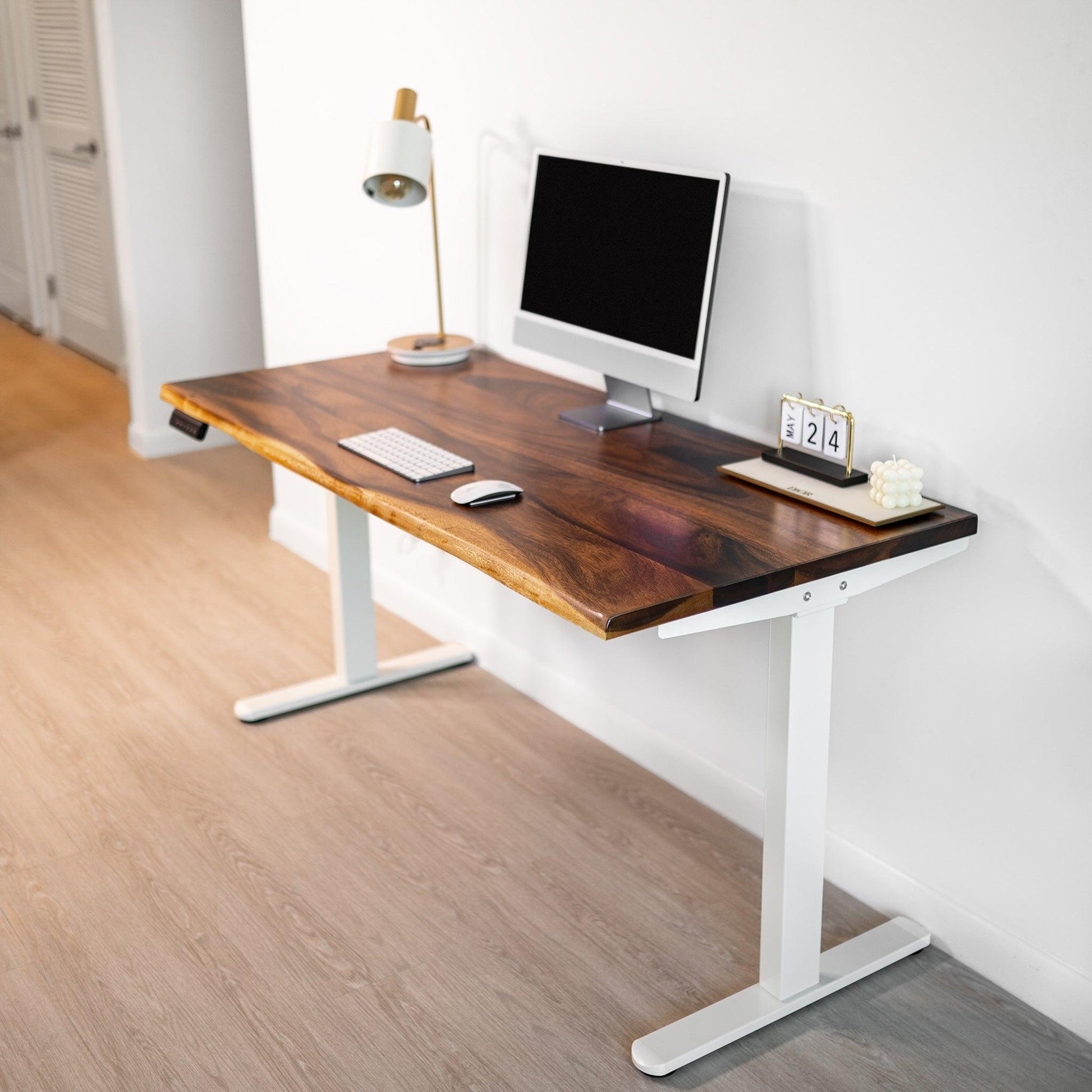 Walnut Standing Desk with Adjustable Height Frame | Modern Wood Style