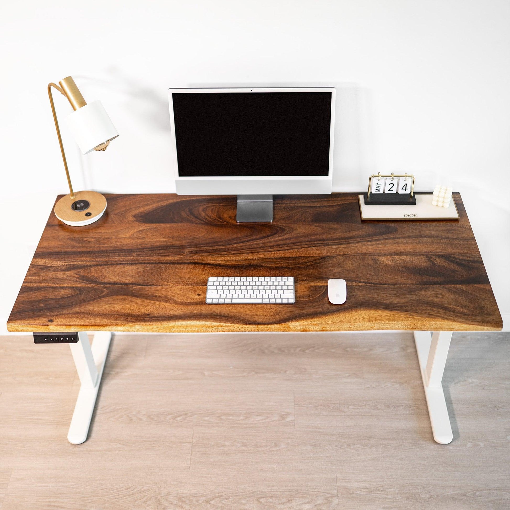 Walnut Standing Desk with Adjustable Height Frame | Modern Wood Style