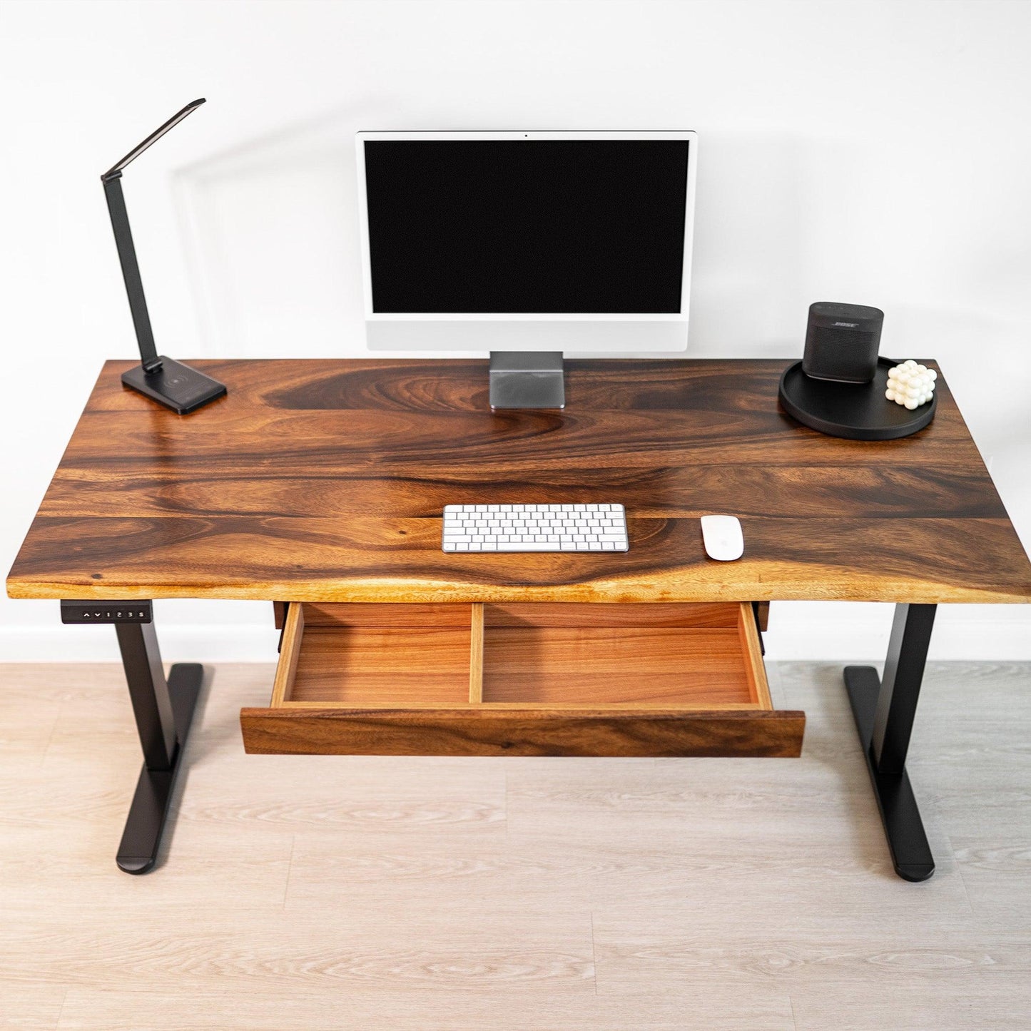 Walnut Standing Desk with Adjustable Height Frame | Modern Wood Style