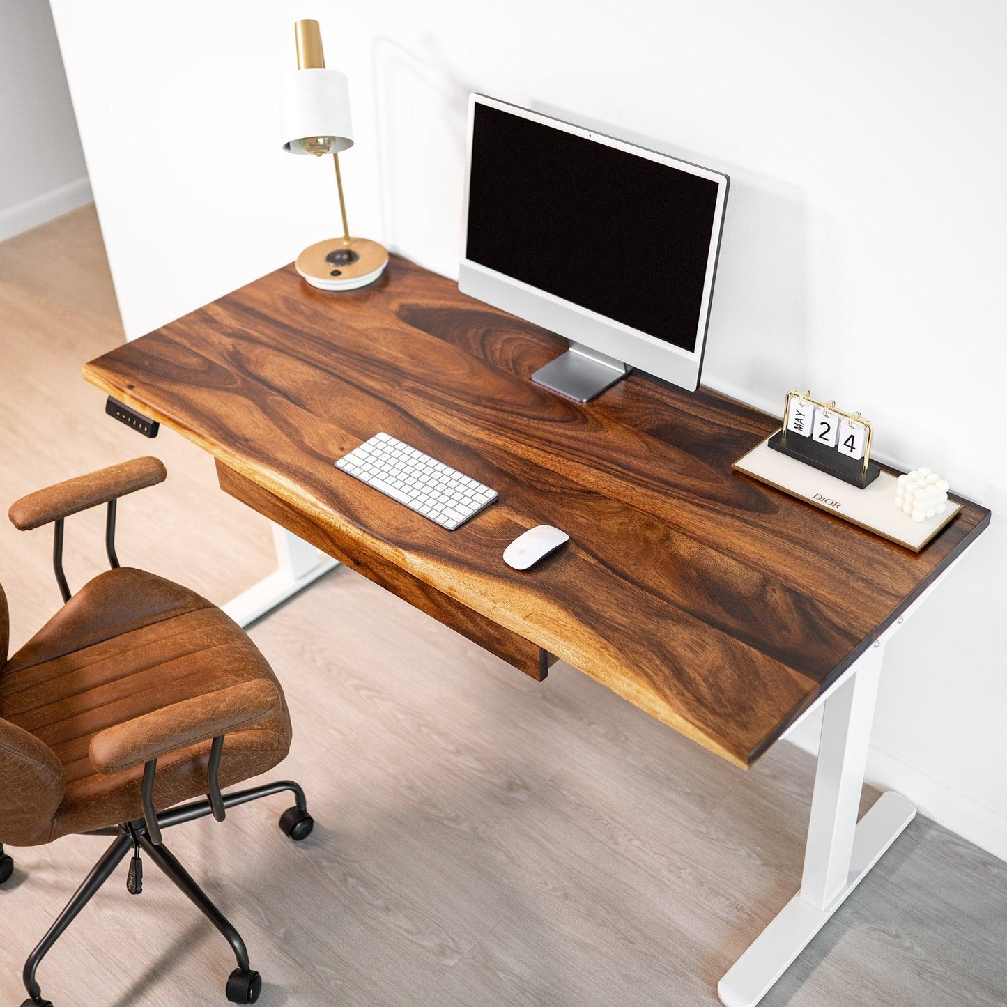 Walnut Standing Desk with Adjustable Height Frame | Modern Wood Style