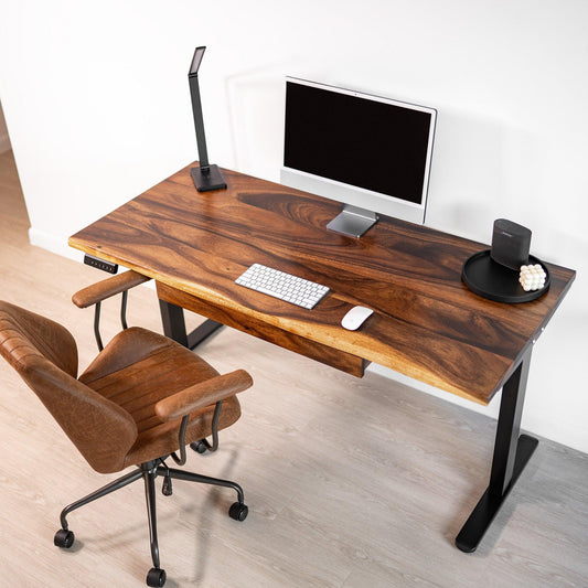 Walnut Standing Desk with Adjustable Height Frame | Modern Wood Style